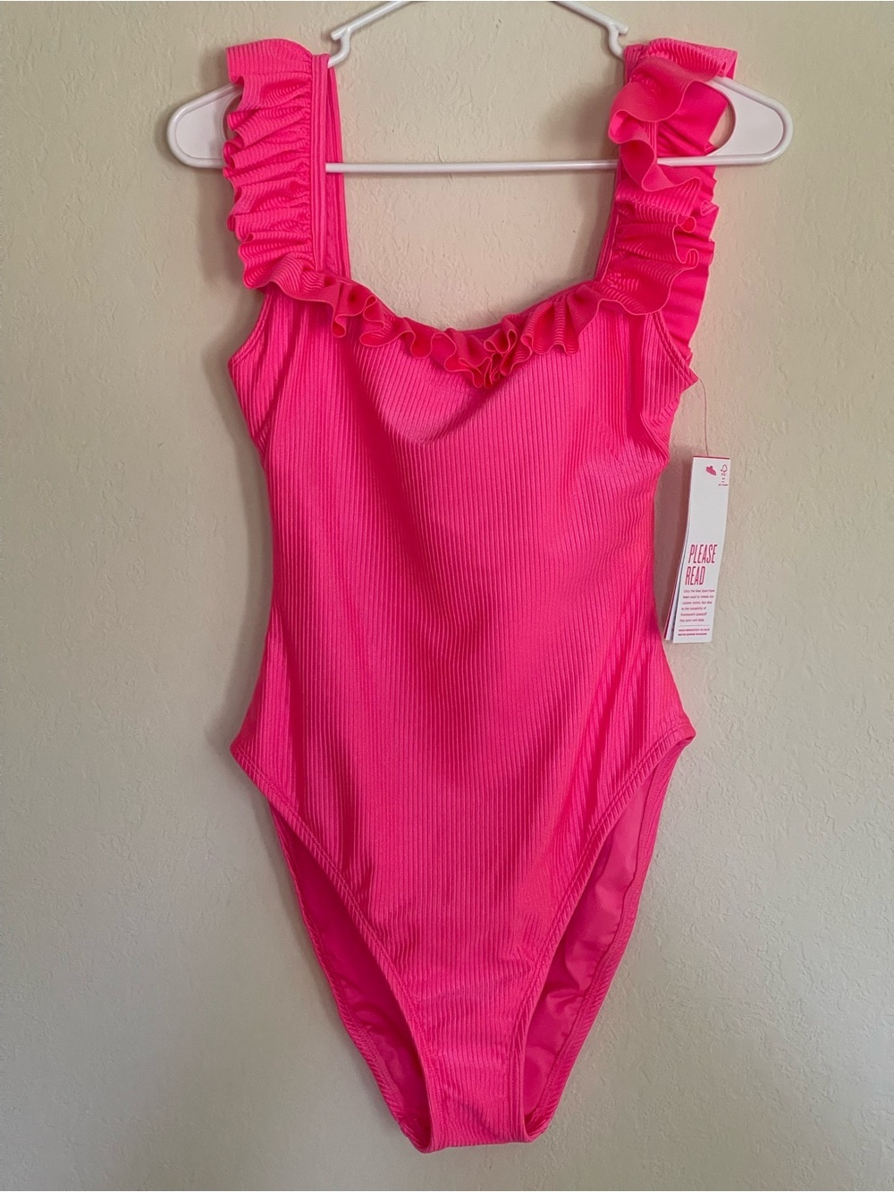Lilly Pulitzer Aemma Ruffle One Piece Roxie Pink Size 10 - Picture 2 of 12